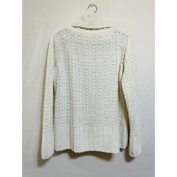 Liz & Co. Women's White Cowl Neck Loose Knit Soft and Comfy Sweater Size XL - Picture 4 of 4